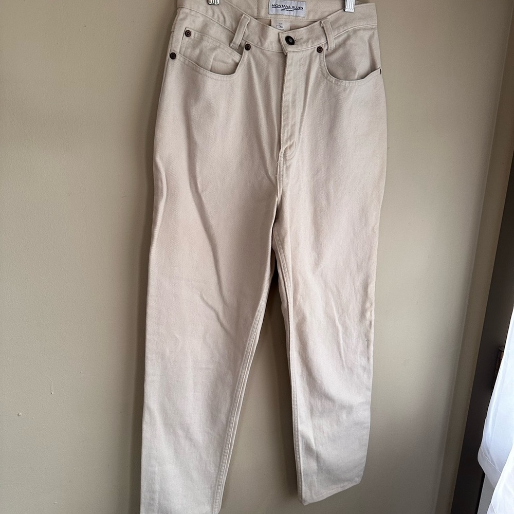 Vintage Montana Blues Women's Boot Cut Jeans in white Cream color size 7